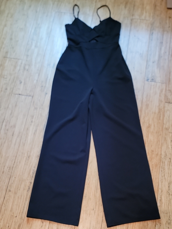 Crystal Sky Pants - Crystal Sky Black Spaghetti-Strap Wide-Leg Jumpsuit